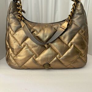 Kurt Geiger Metallic Gold Quilted Shoulder Bag